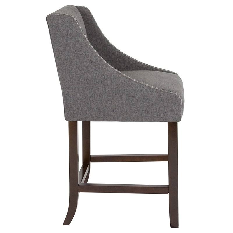 Dark Gray Fabric Counter Height Stool O918296