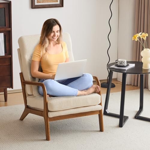 White Teddy Fleece Upholstered Accent Chair with Pillow V9240