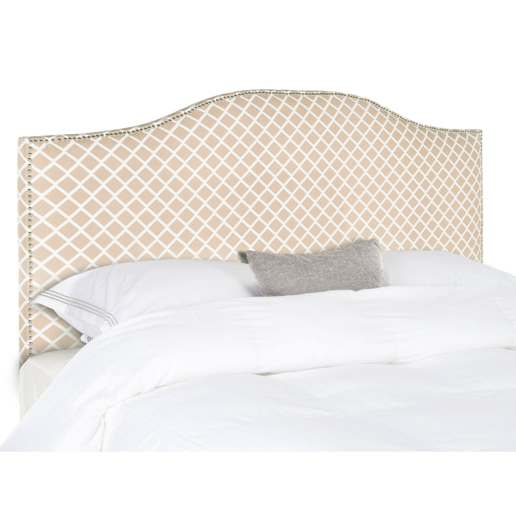 Peach Pink White King Headboard N485912