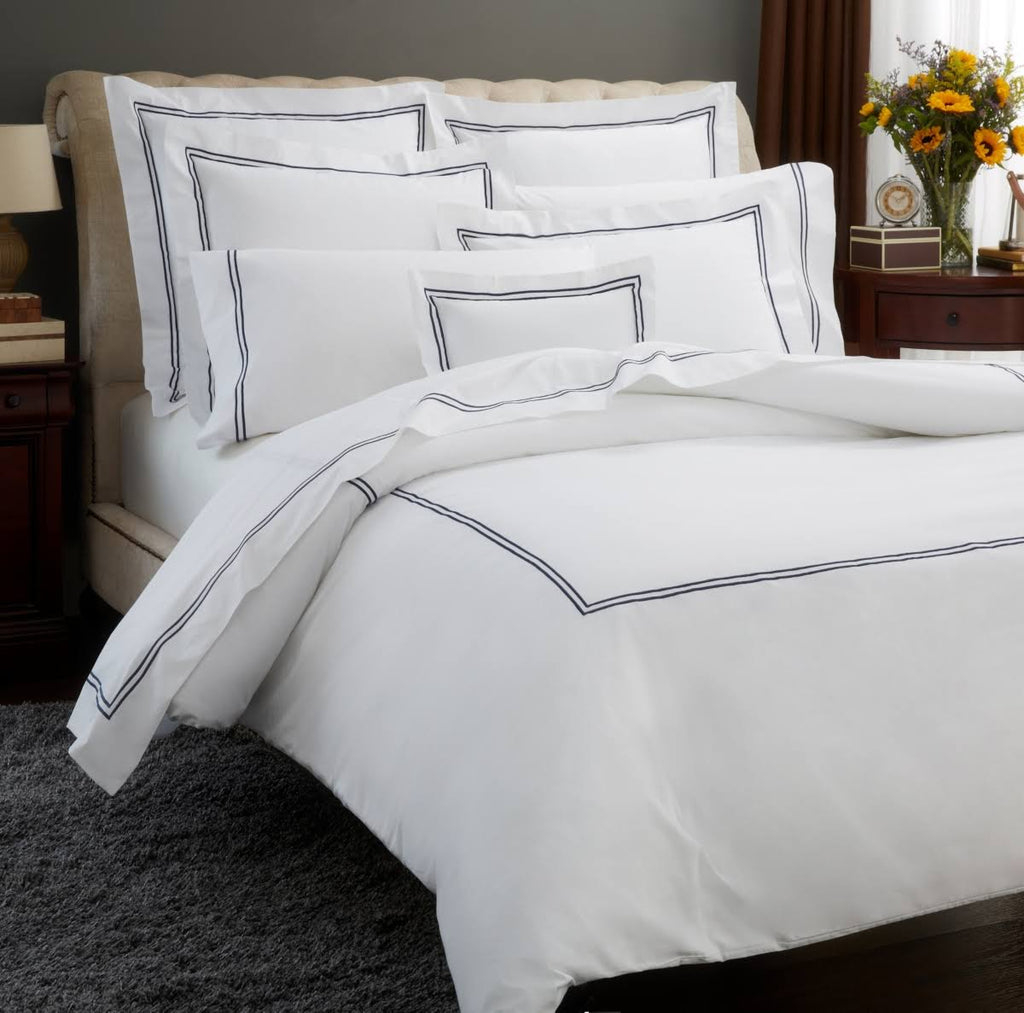 Full/Queen White/Aqua Duvet Cover M1081