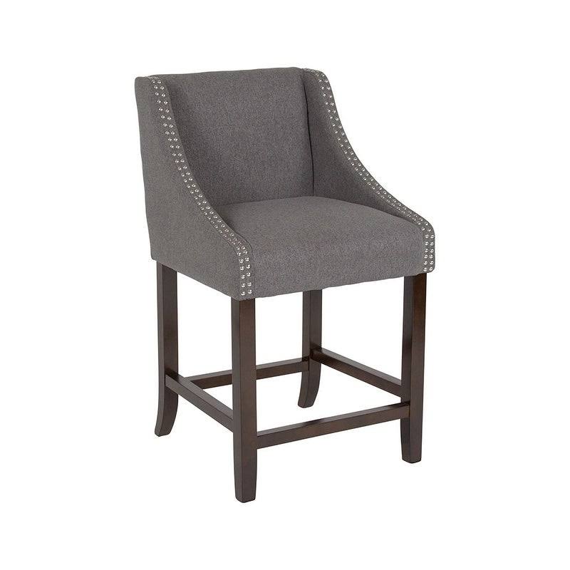 Dark Gray Fabric Counter Height Stool O918296