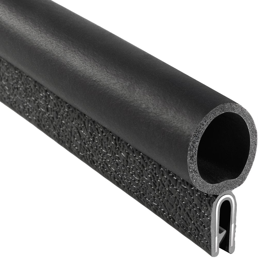 Trim Seal with Top Bulb, 25’ Length, PVC Plastic with EPDM Rubber Seal, Pack of 2 N8205