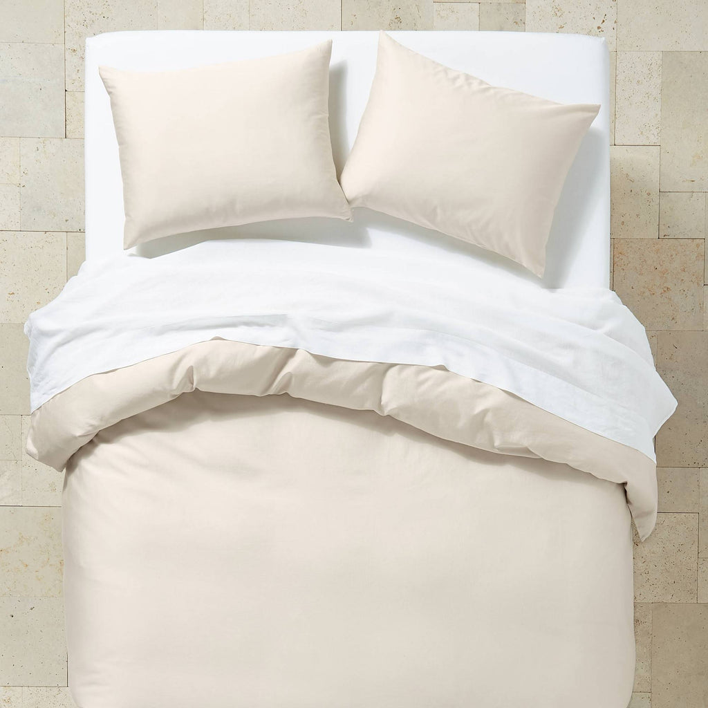Natural Washed Sateen Duvet & Sham Set Z31840