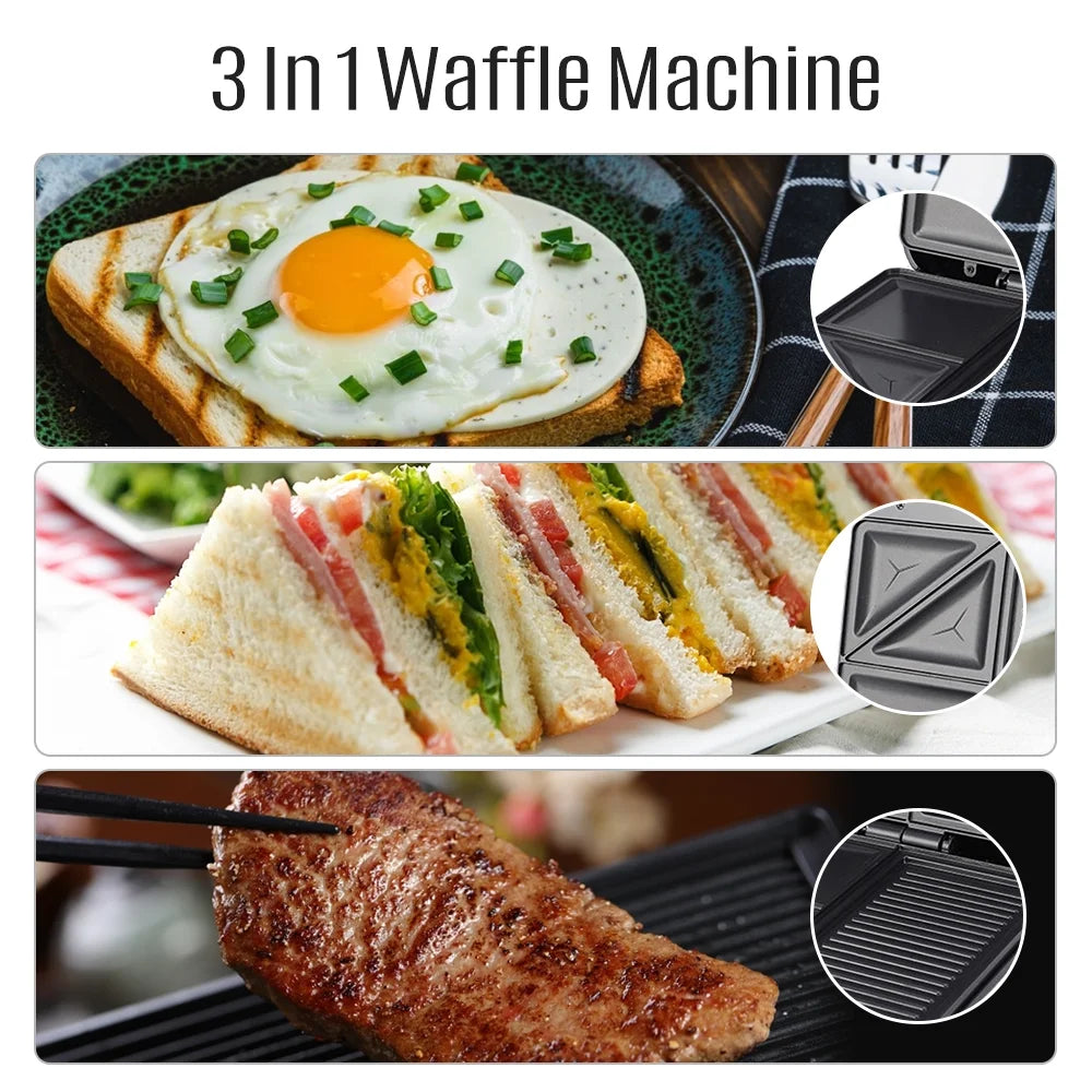 Bread Machine Waffle Maker with Non-Stick Coating I9323