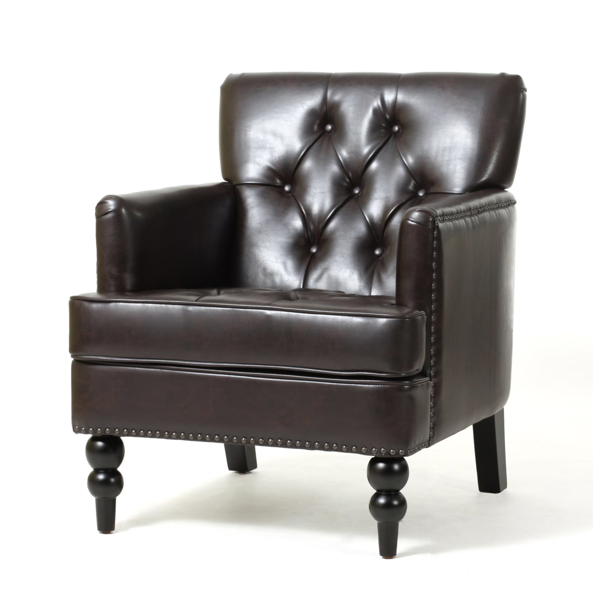Bonded Leather Club Chair, Brown X46094