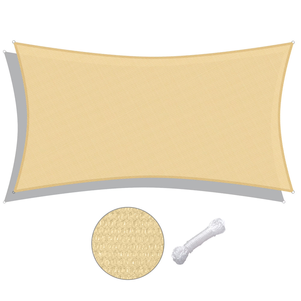 Beige Rectangle Sun Shade Sail G939105