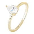 Water Drop Shaped White Zircon 14k Gold Plated 925 Sterling Silver Ring Z8264