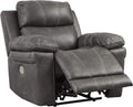 Faux Leather Power Recliner with Adjustable Headrest, Gray X870