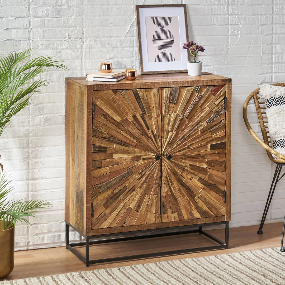 Handcrafted Wooden 2 Door Cabinet Z17083