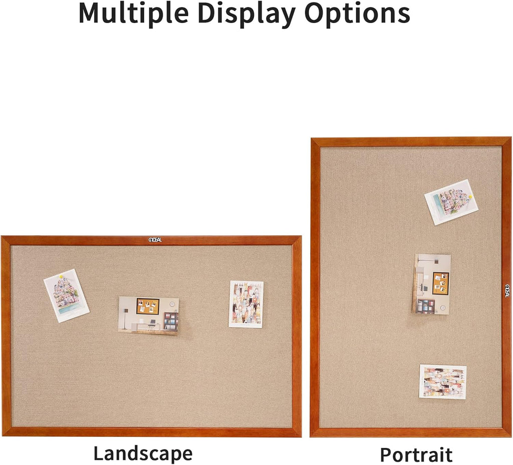 100% Wood Framed Canvas Wall Mounted Bulletin Board 48x36'' H976888