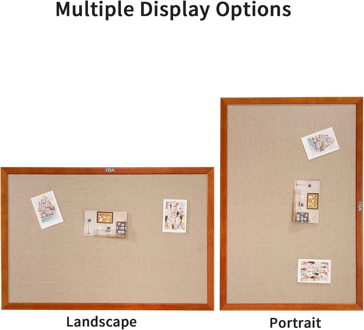 100% Wood Framed Canvas Wall Mounted Bulletin Board 48x36'' H976888
