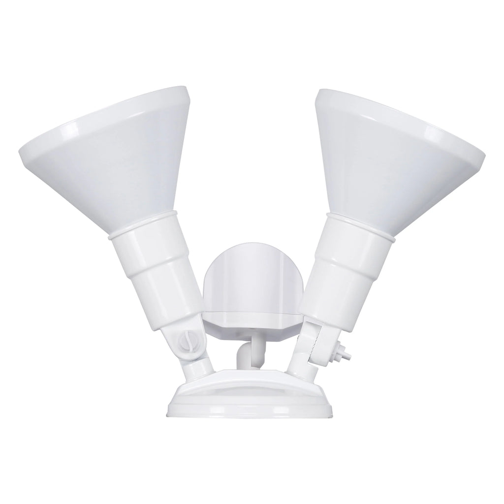 White Dual Head Motion Activated LED Security Flood Light I4014