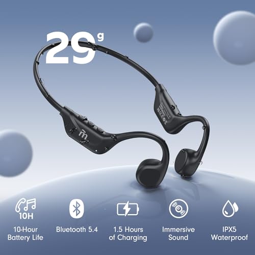 Bone Conduction Open Ear Bluetooth 5.4 Headphones with Mic W9883