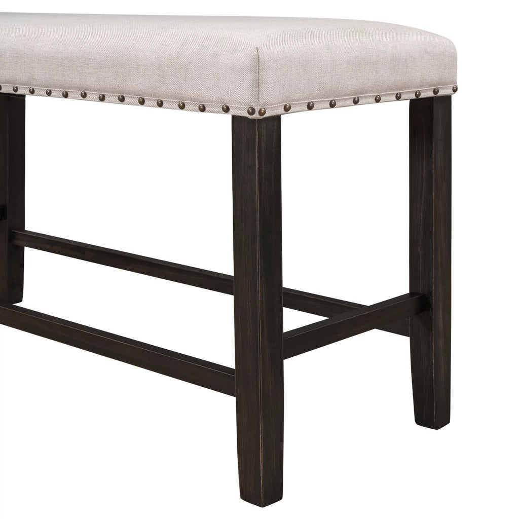 Rustic Wooden Upholstered Dining Bench W218577