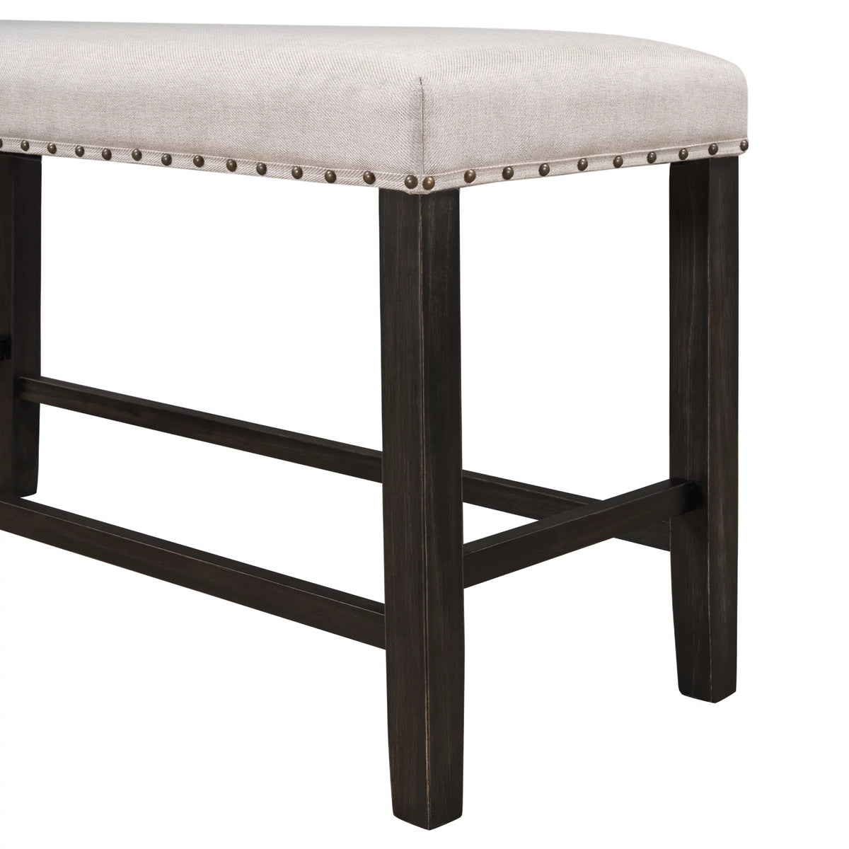 Rustic Wooden Upholstered Dining Bench W218577
