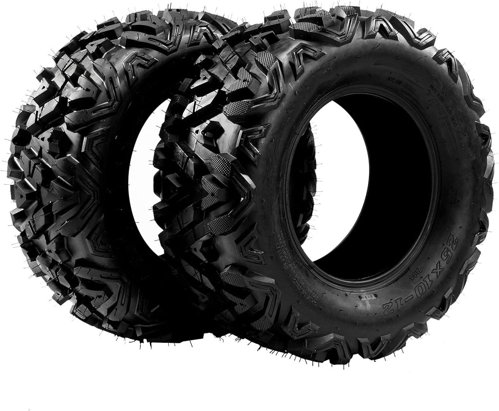 25x10-12 ATV UTV Tubeless 6PR Tires Set of 2 D65570