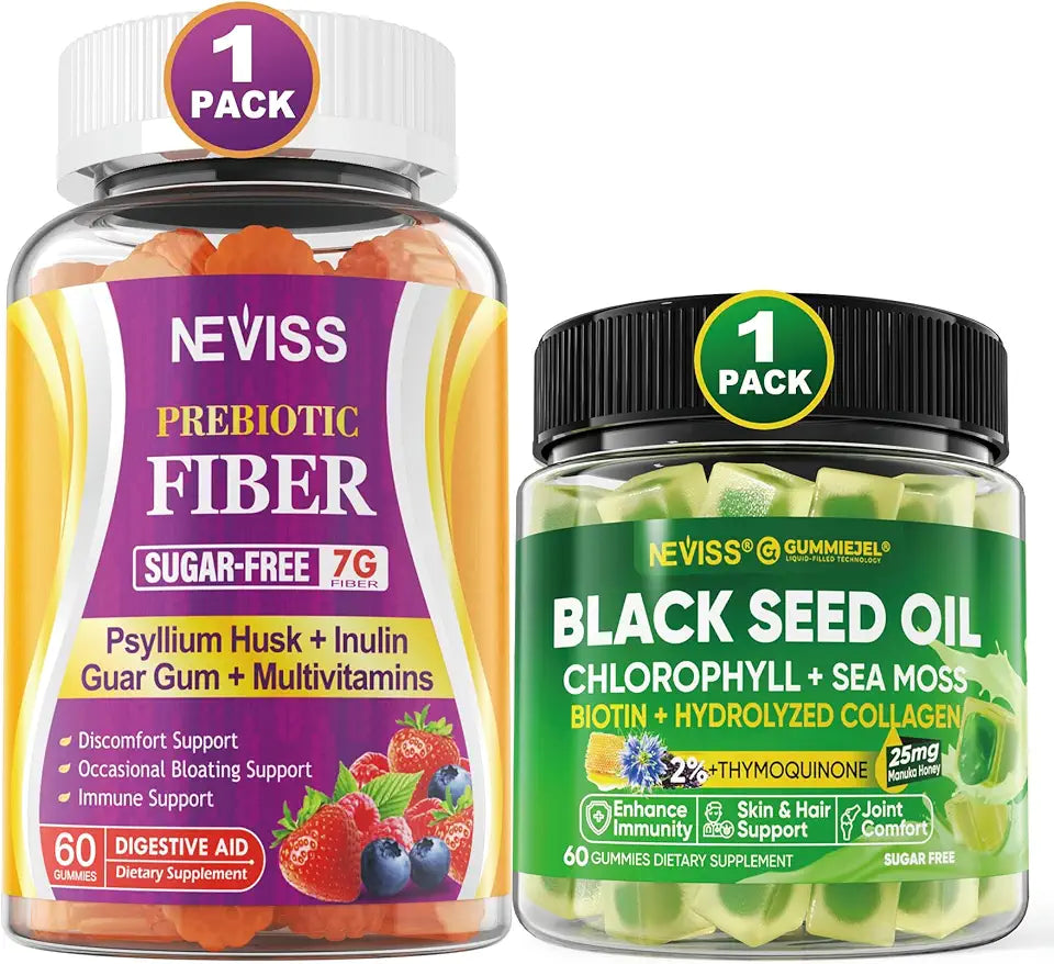Black Seed Oil Chlorophyll Sea Moss Prebiotics Fiber Gummies W919