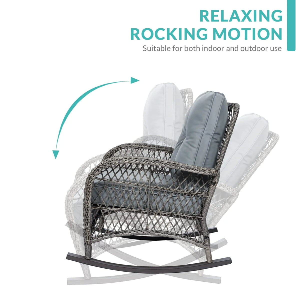 Outdoor Wicker Rocking Chair with Cushions U6658