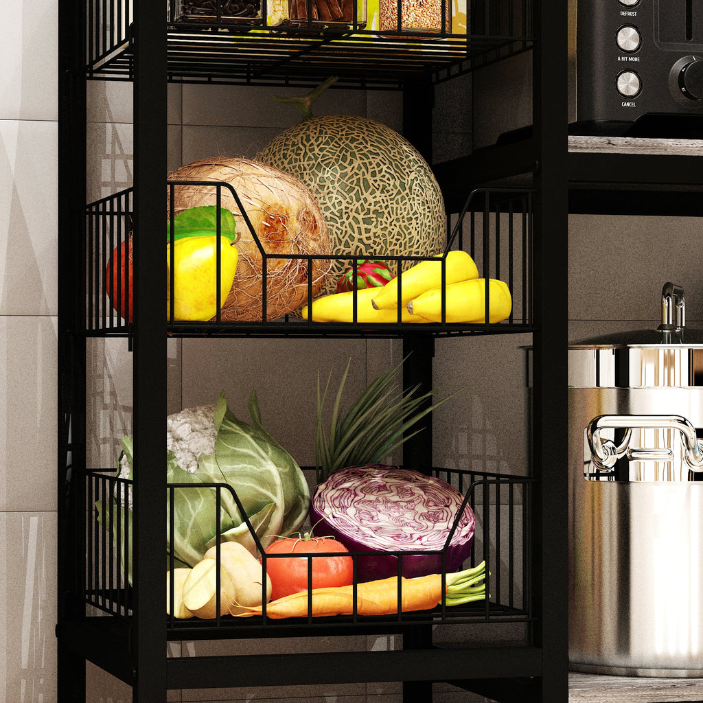 5-Tier Kitchen Bakers Rack with Baskets R838
