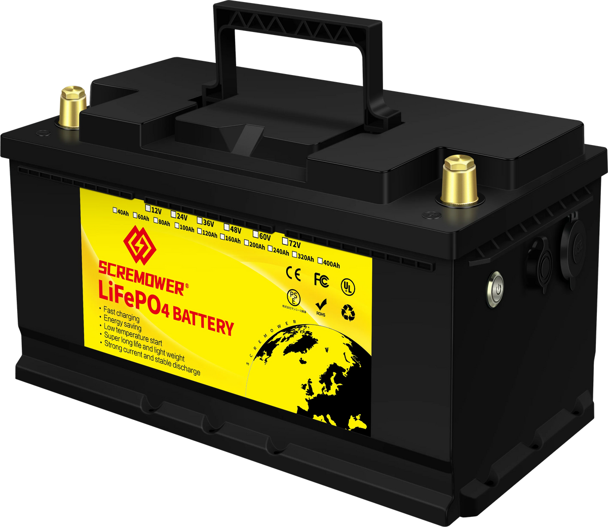 12V 100Ah LiFePO4 Battery with BMS H58178