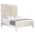 White Solid Wood King Panel Bed Y391