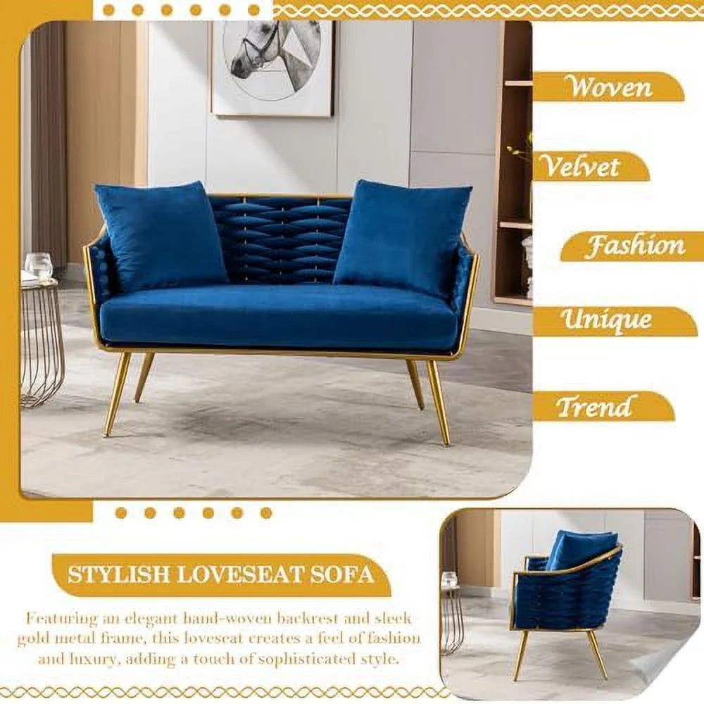 Velvet Accent Sofa Chair with 2 Pillows K480