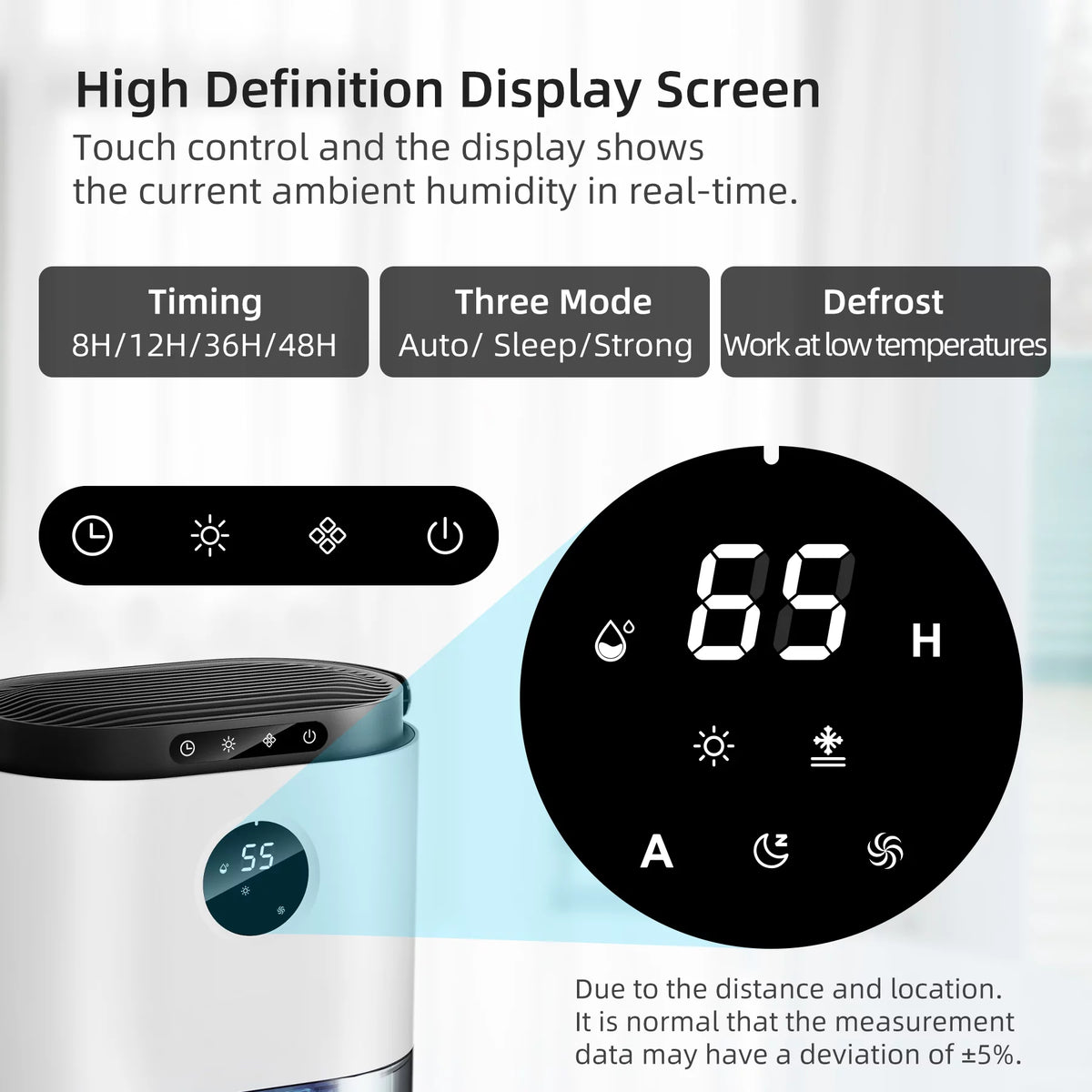 77.5oz Portable Dehumidifier with Timer & Defrost Function F7373