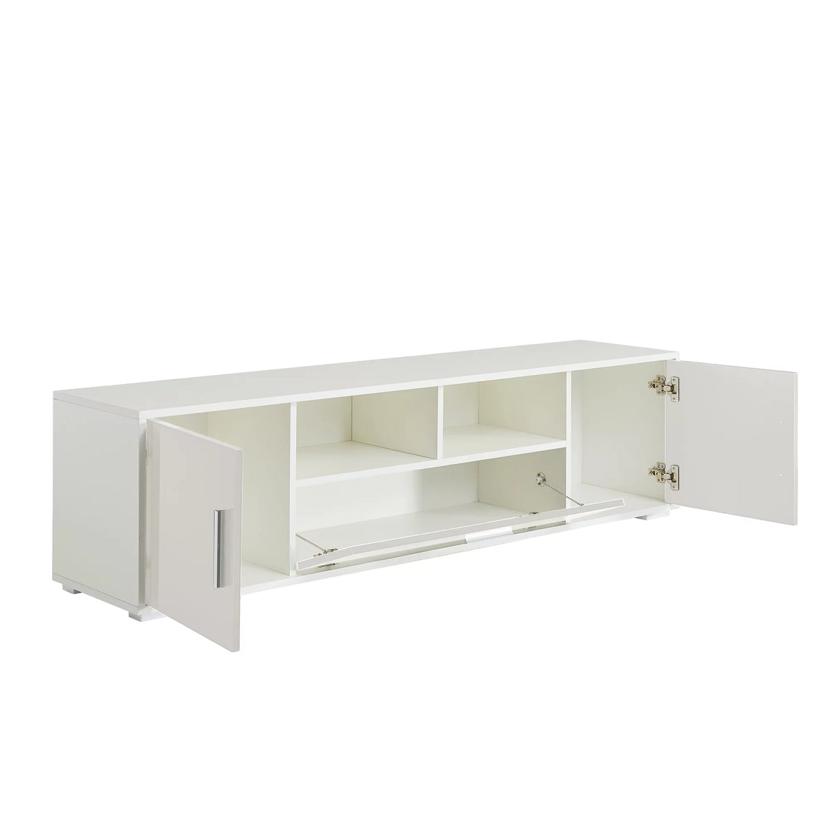 High Glossy TV Stand Cabinet with 3 Doors and Open Shelf K930739