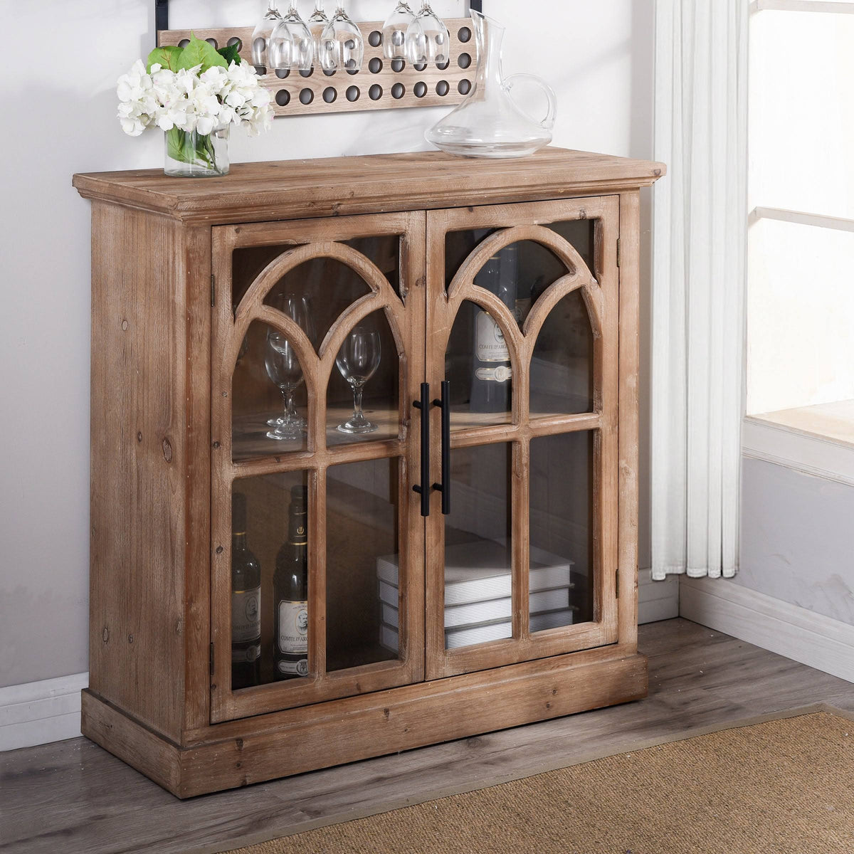 Light Pine Black Cabinet V81167