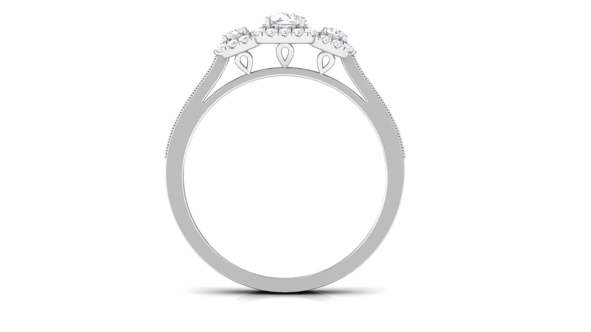 Zircon Engagement Ring 925 Sterling Silver I406