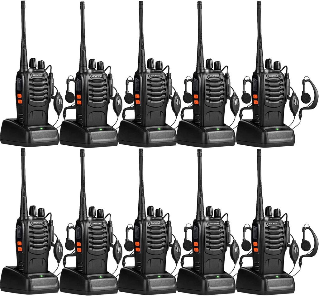 UHF Handheld Rechargeable Walkie Talkies Pack of 2 with Earpiece M896672