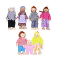 7pcs Wooden Dolls Pretend Play Set U2342