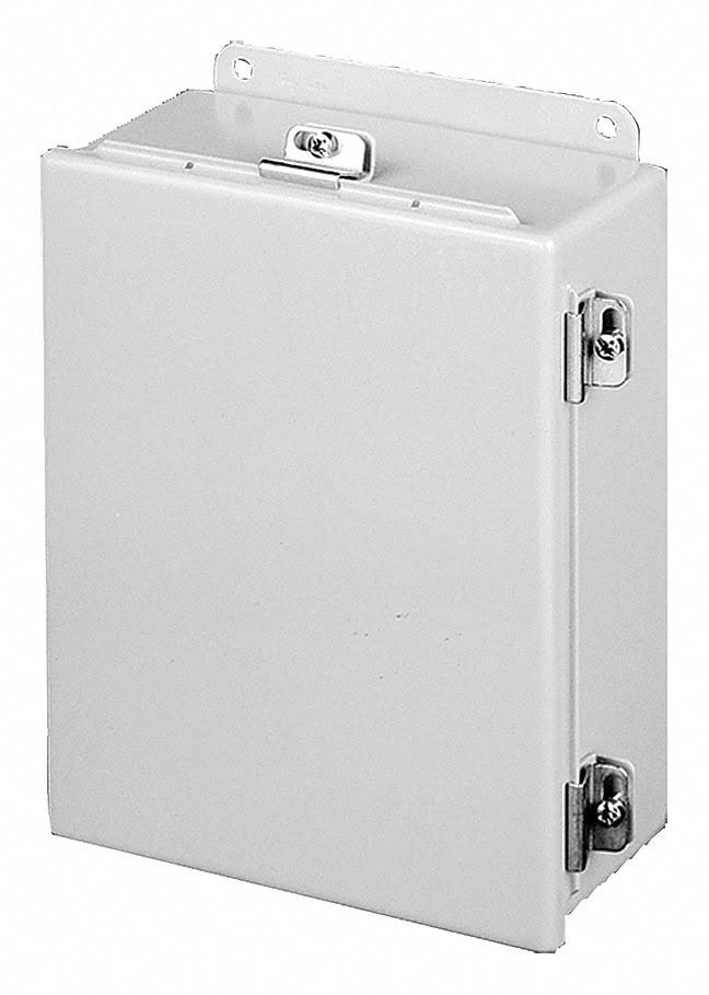 16 inH x 14 inW x 6 inD Metallic Enclosure, Gray, Quick Release Latch S560858