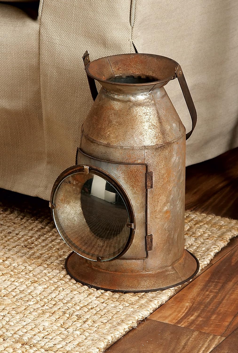 Distressed Metal Glass Candle Lantern, Pack of 2 Y556593