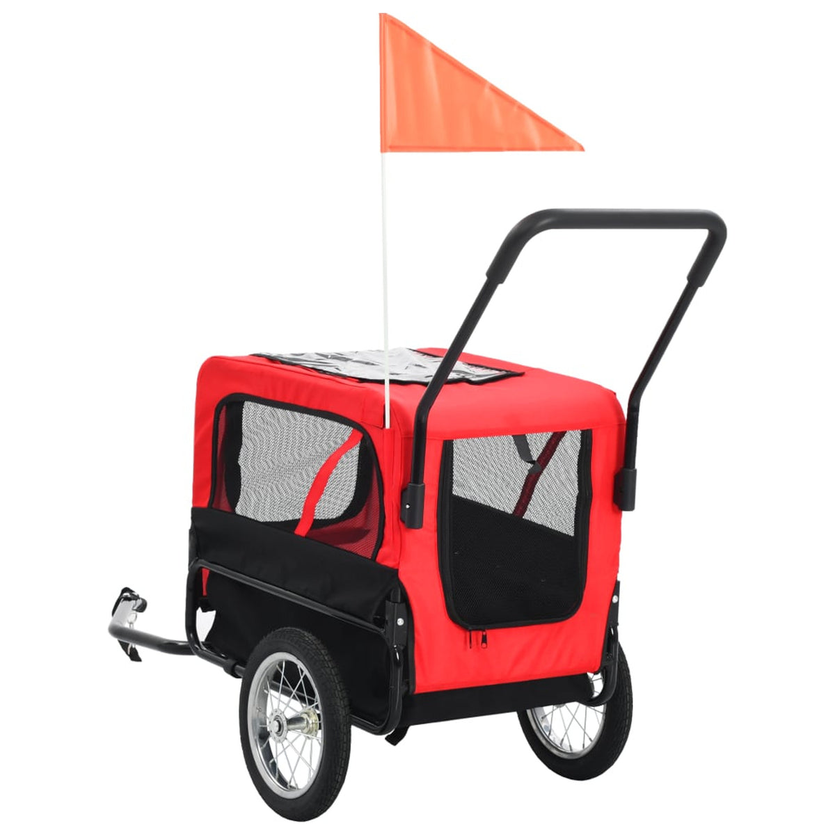 Red and Black Pet Bike Trailer and Jogging Stroller A5942