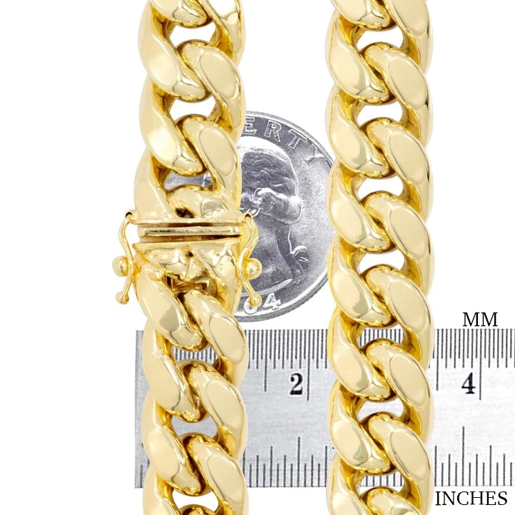 14k Yellow Gold Miami Cuban Link Chain Necklace 20" - 30" Q830809