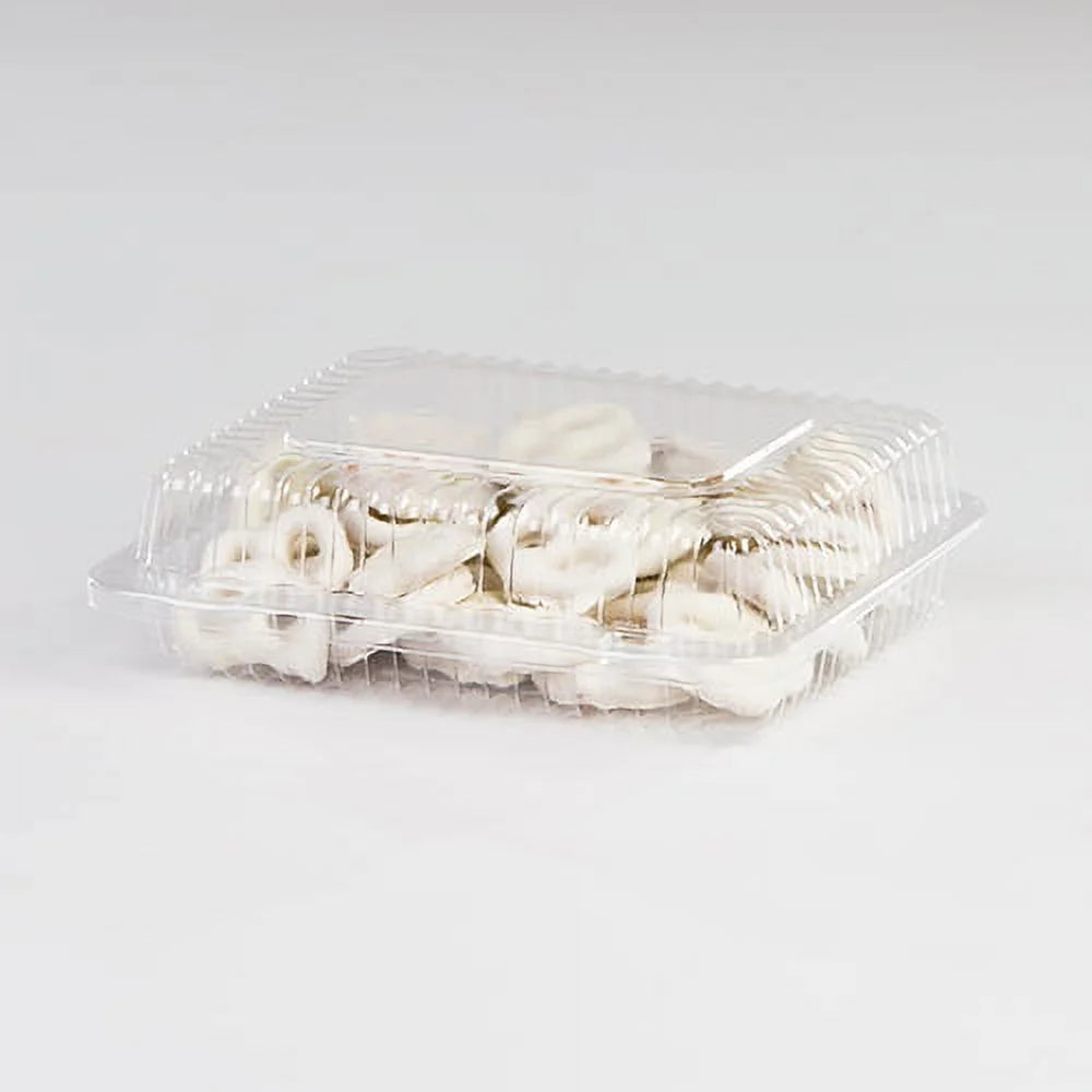 Clear OPS Plastic Hinged Locking Lid Food Container V919893