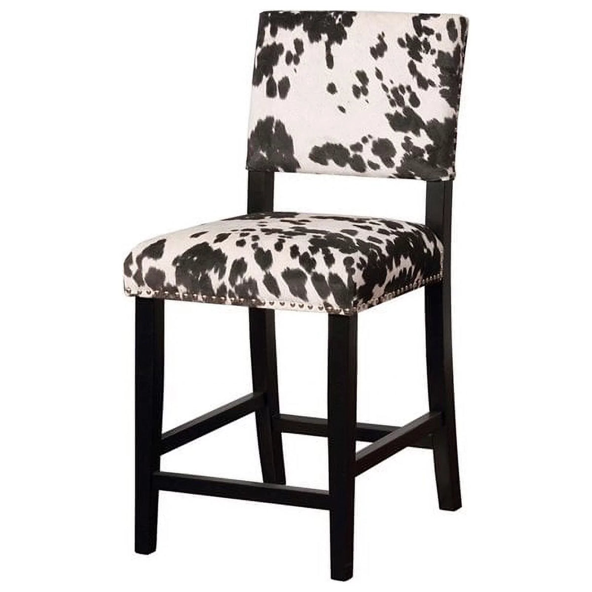 2 Piece Cow Print Wood Counter Stool Set T1133