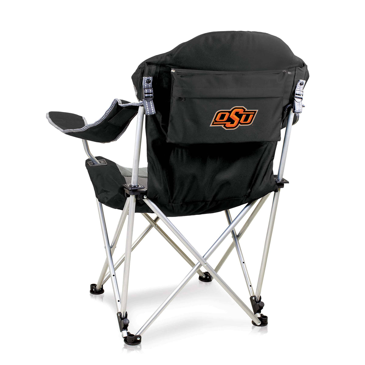 Black Reclining Camp Chair Q304
