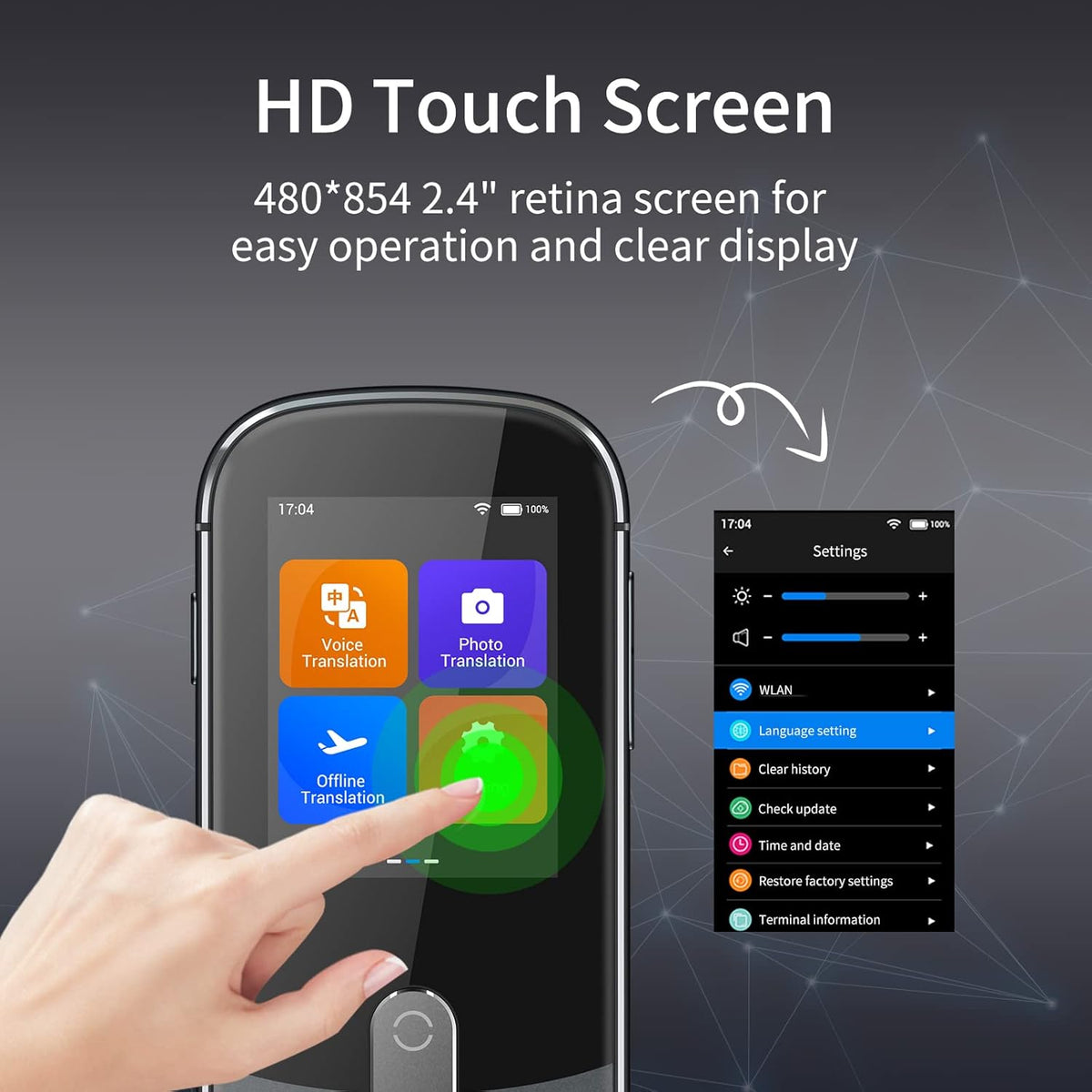 127 Language Voice Image Translator with Wi-Fi Hotspot Connection Q725960