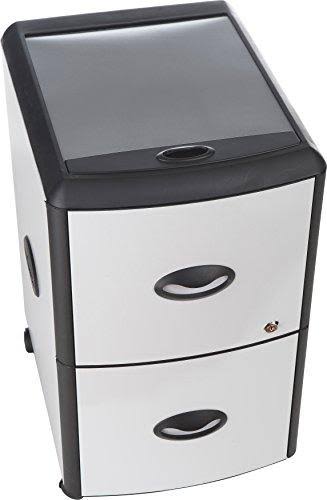 2-Drawer Mobile File Cabinet with Lock, Metal B6769