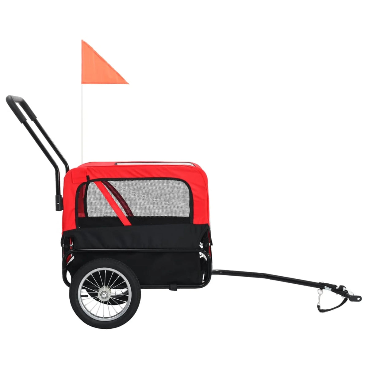 Red and Black Pet Bike Trailer and Jogging Stroller A5942