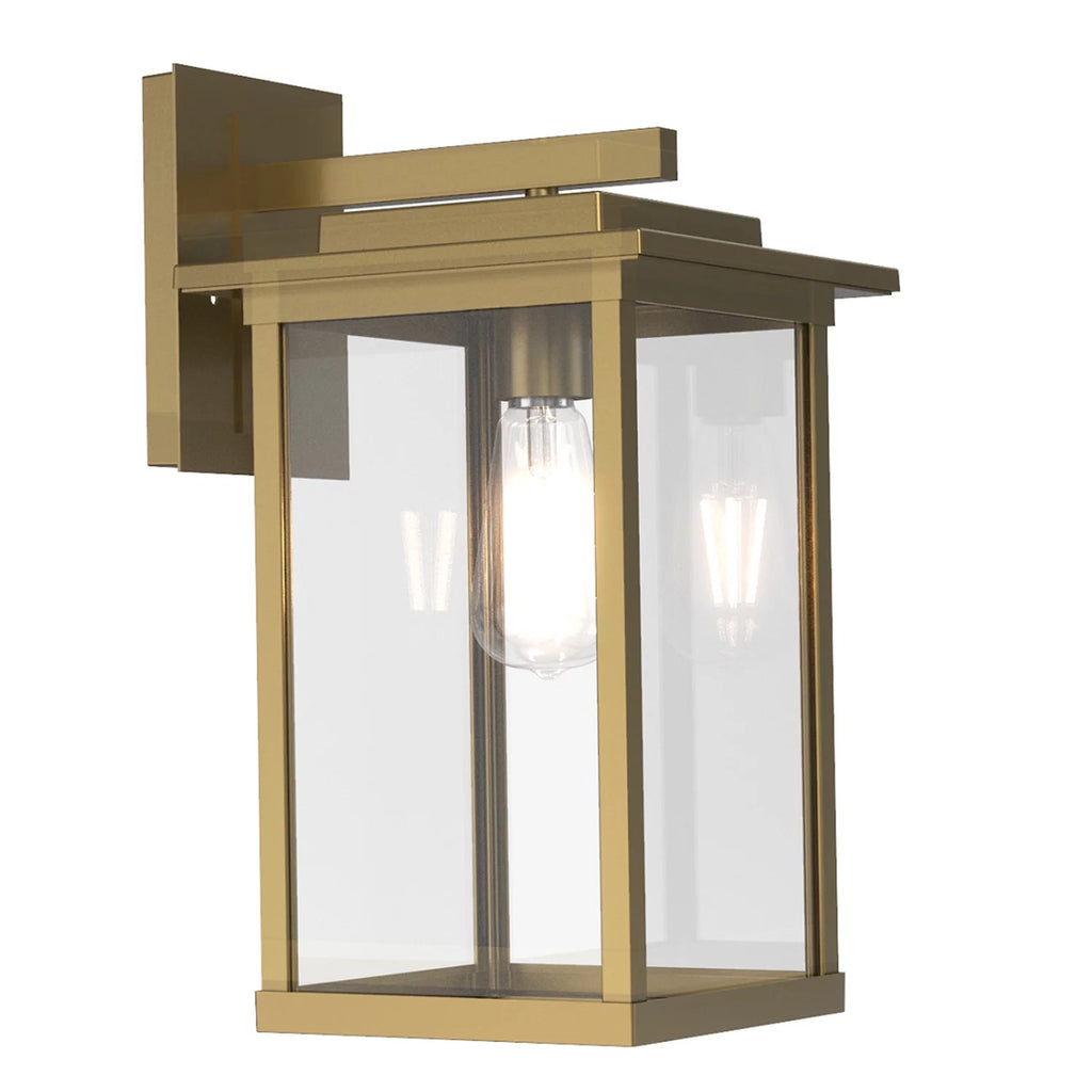 15" Brass Finish Clear Glass Outdoor Wall Light S59133