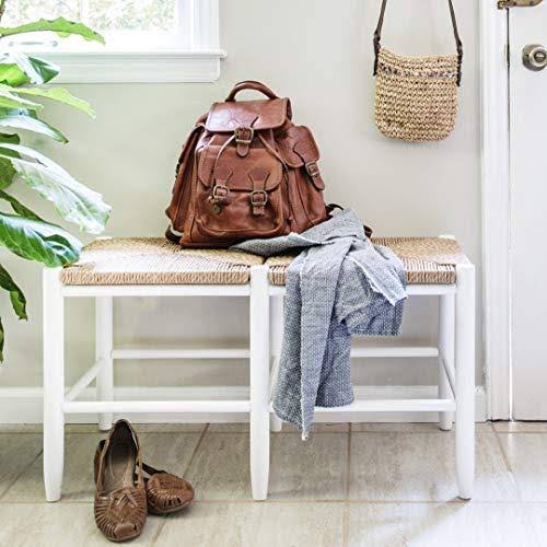 Woodleaf Green Wood Entryway Bench Y553