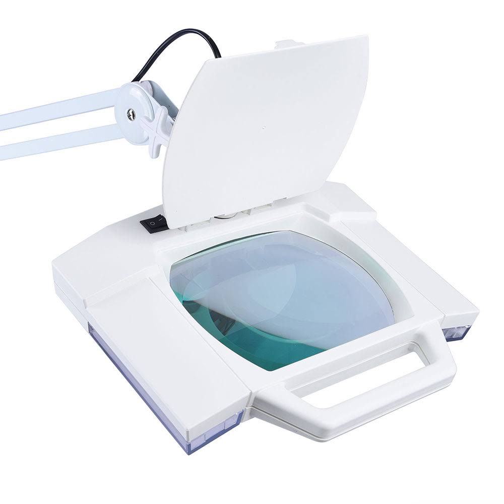 5X Magnification Rolling Floor Stand Magnifying Magnifier LED Lamp Square Salon Equipment V519