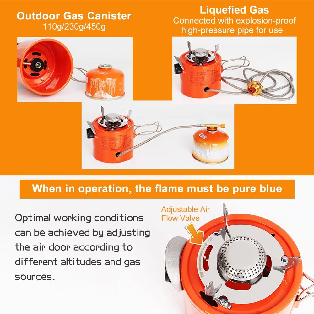Compact 2000W Gas-Powered Heater & Stove Q126542