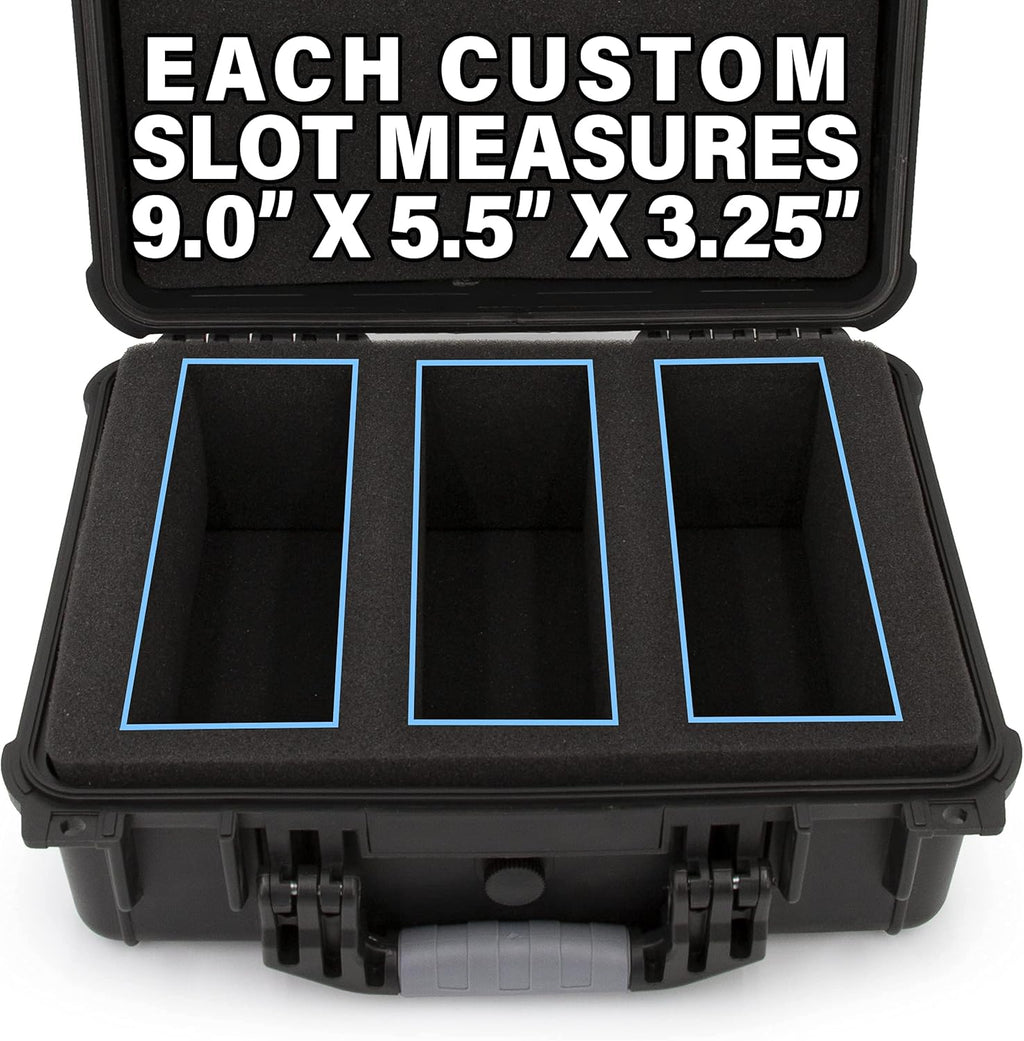 Graded Card Case with Three Custom Card Carrying Case Impact Absorbing Foam Slots F771