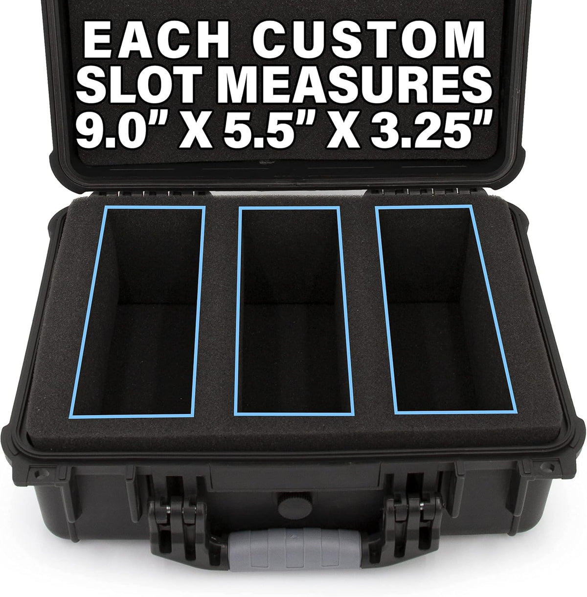 Graded Card Case with Three Custom Card Carrying Case Impact Absorbing Foam Slots F771