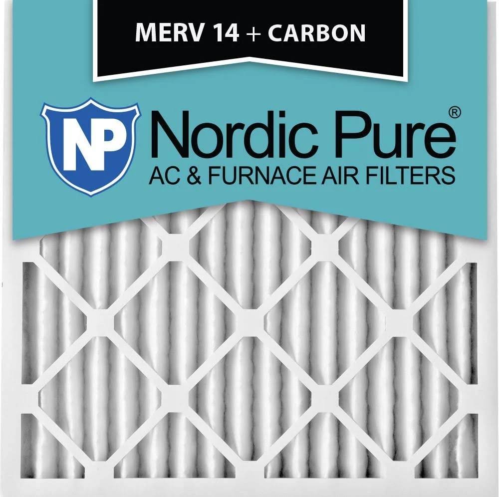 25x25x2 MERV 14 Pleated Carbon AC Furnace Air Filters 3 Pack U18876