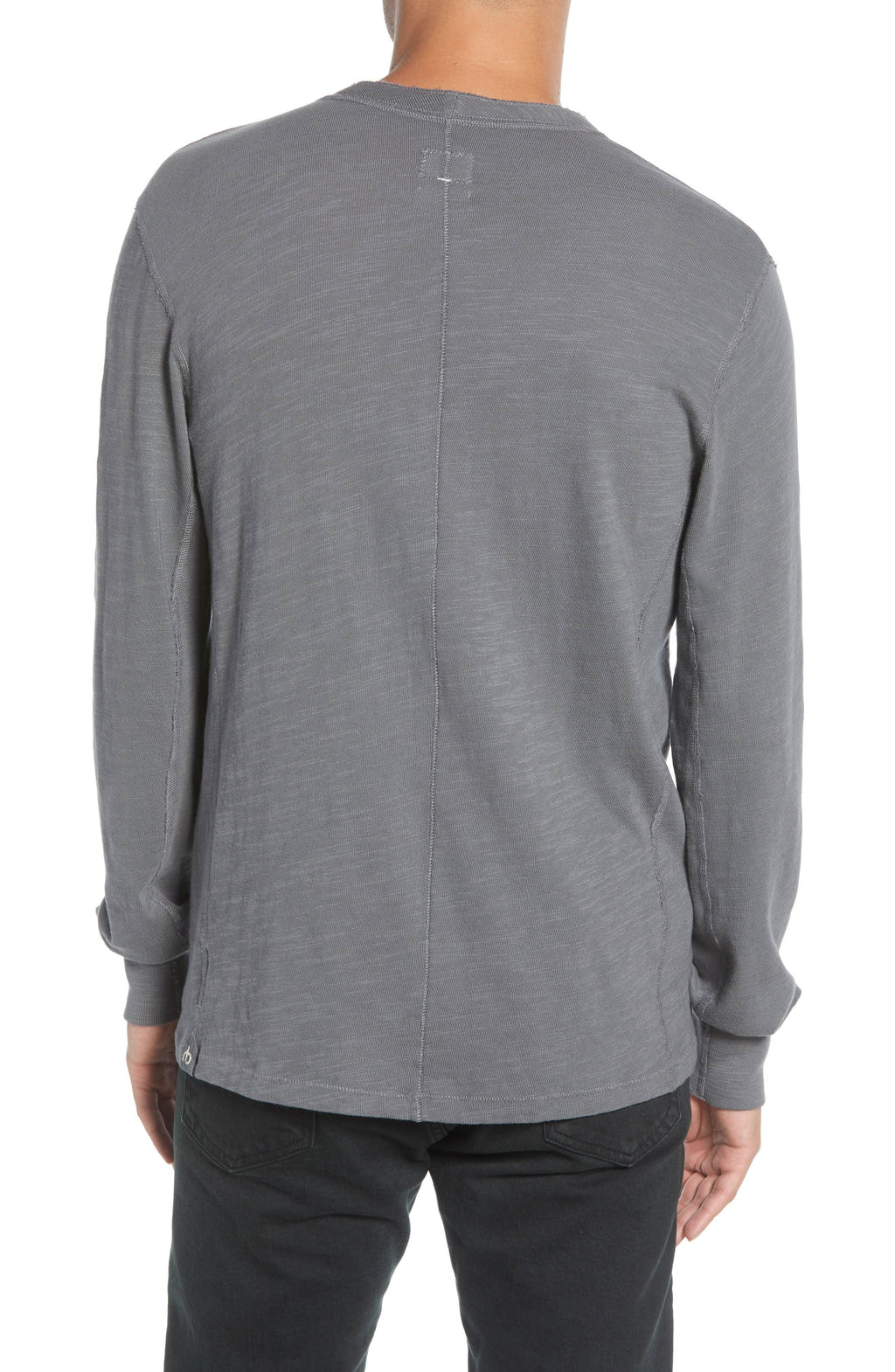 Grey Cotton Henley Y517